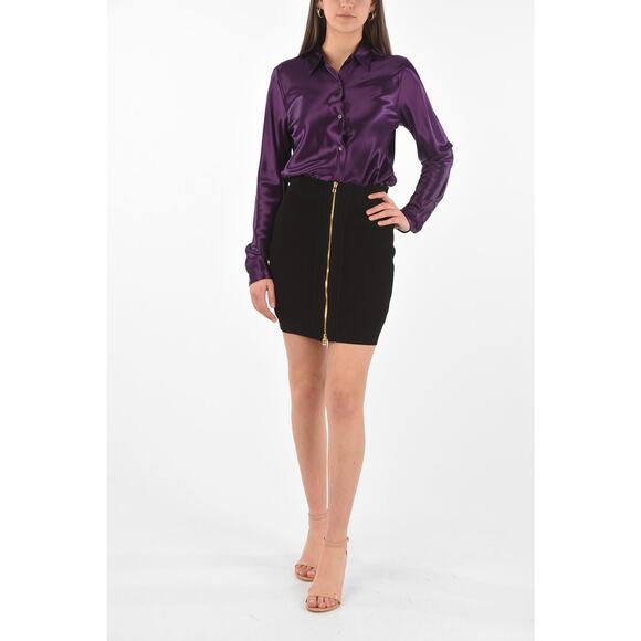 Balmain Ribbed-Knit Mini Skirt sz 46 FR (14 US) - Picture 1 of 10
